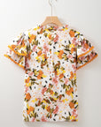 Ailany Short Sleeve Floral Blouse