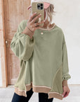 Maelynn Waffle Patchwork Oversize Sweatshirt