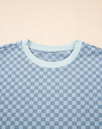 Checker Long Sleeve Pullover and Shorts Set
