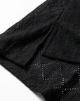 Plus Size Rhombus Pointelle Knit V-Neck Top