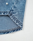 Denim Pearl Embellish Elastic Waist Mini Skort