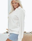 Raina Textured Collared Pullover
