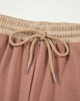 Colorblock Long Sleeve Top and  Drawstring Pant Set