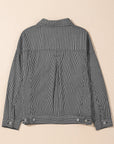 Stripe Denim Chest Pocket Oversize Jacket
