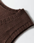 Solid Ribbed Trim Deep V-Neck Sleeveless Tunic Sweater