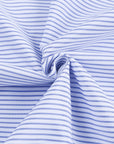 Stripe Smocked Long Sleeve Button-Up Shirt