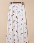 Western Lace Trim High Waist Maxi Skirt