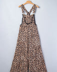Cheetah Contrast Lace Ruffle Wide Leg Jumpsuit