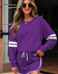 Varsity Stripe Pullover and Mini Skirt Set