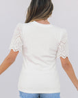 Kora Eyelet Pattern Short Sleeve Top