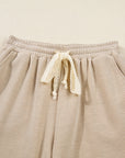 Solid Corduroy Lace Hoodie and Pants Set