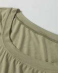 Solid Scoop Neck Long Sleeve Top