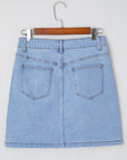 Western Embroidered Denim Mini Skirt