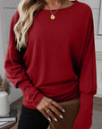 Solid Extended Cuff Long Sleeve Top
