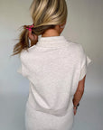 Solid Half Zip Polo Tee and Pants Set