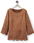 Tawny Microsuede Top