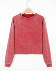 Liberty Raw Hem Crop Sweatshirt