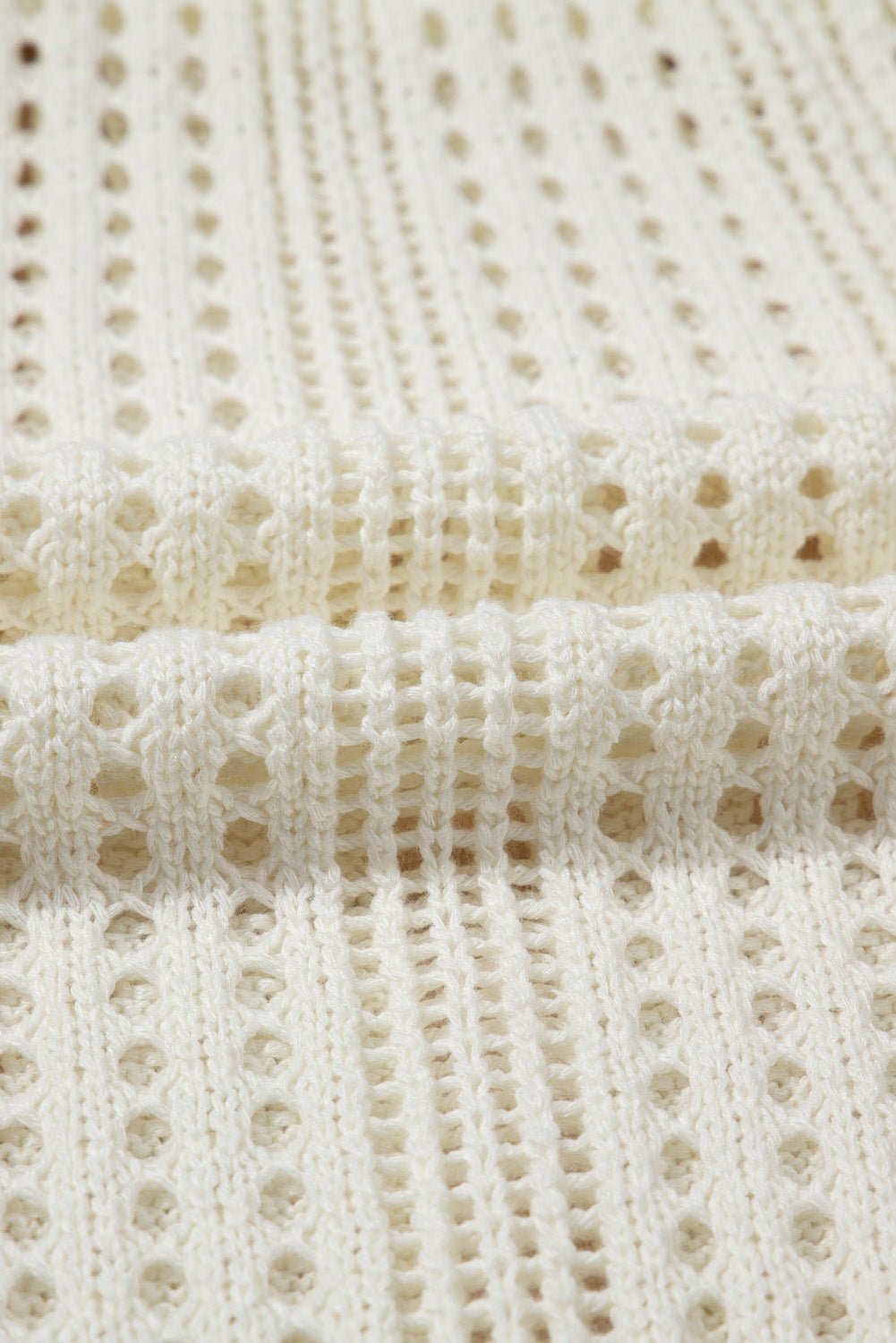 Crochet Open Knit Drawstring Waist Beach Dress