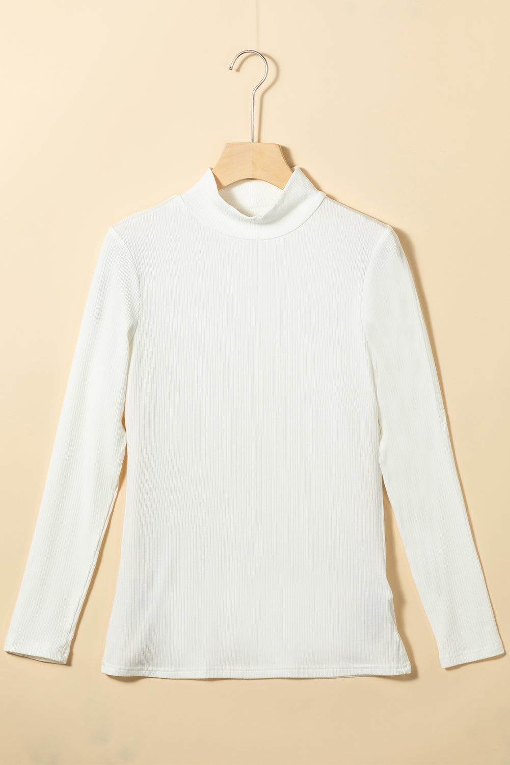 Adelyn Ribbed Knit High Long Sleeve Top