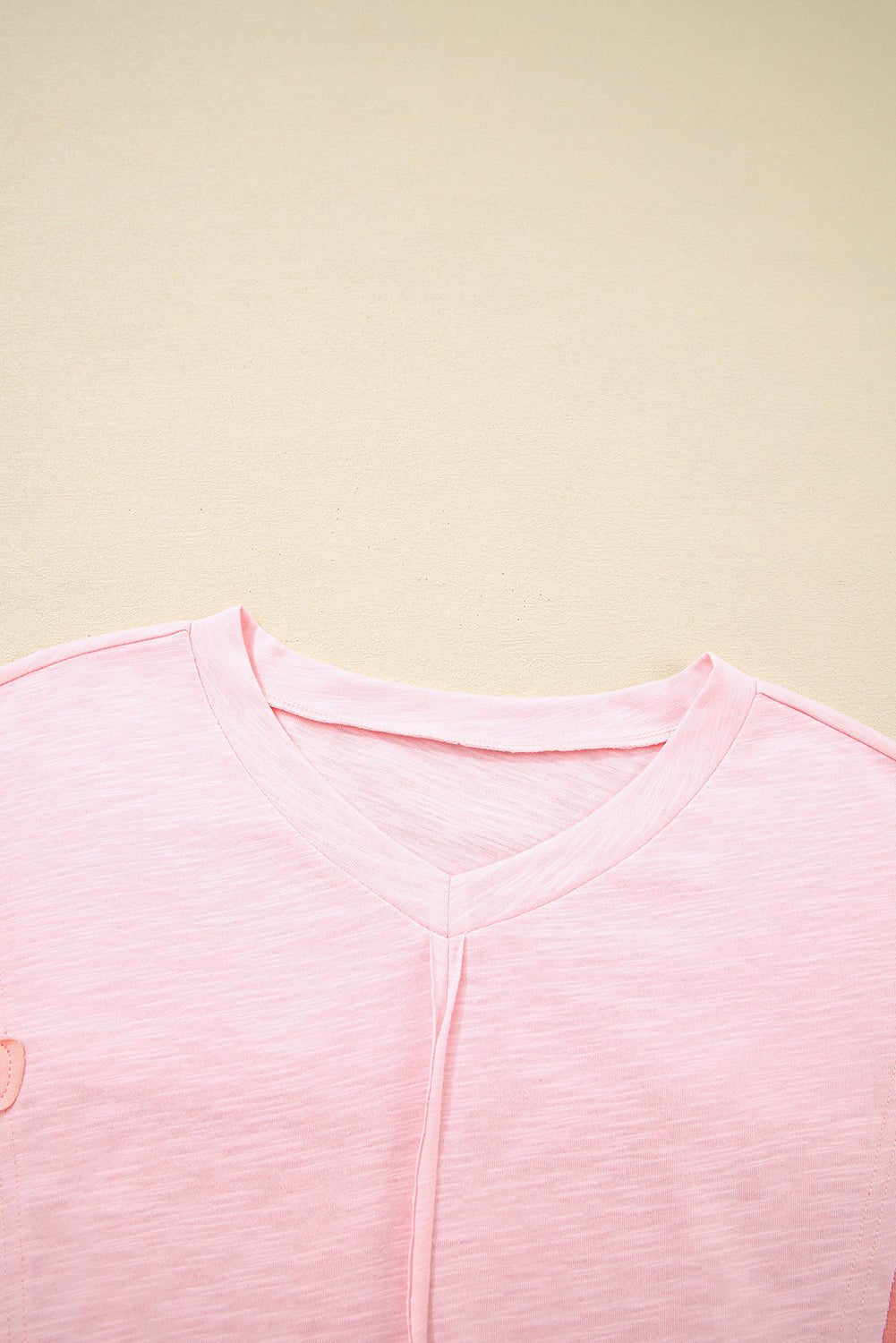 Flower Patch Exposed Seam 3/4 Sleeve T-Shirt