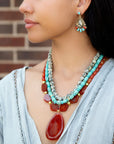 Dalmatian Jasper Colorful Golden Drop Earrings