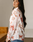 Western Rodeo Cowgirl Buttoned Long Sleeve Shirt