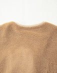 Fleece Corduroy Patchwork Button Up Jacket