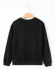 Solid Fleece Lined Drop Shoulder Terry Sweatshirt