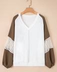 Julietta Patchwork Balloon Sleeve PLUS Blouse