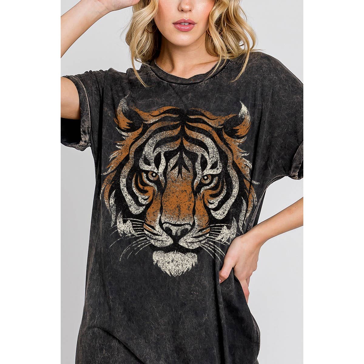 Tiger Mineral Wash T-shirt Dress