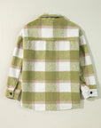 Plaid Button-Up Flap Pockets Shacket