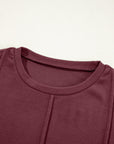 Judith Solid Exposed Seam Long Sleeve Top