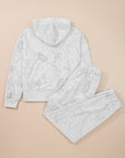 Abstract Drop Sleeve Hoodie and Pant Set