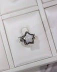 Starry Stamped Sterling Ring: Kingman Turquoise / 7