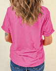 Solid Short Sleeve Crew Neck Tee