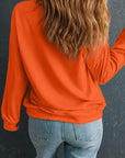 Solid Drop Shoulder Crewneck Pullover Sweatshirt