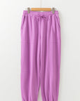 Solid Drawstring Elastic Waist Jogger Pants
