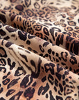 Leopard Ruffle Long Sleeve Mini Dress