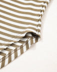 Stripe Thermal Knit Drop Shoulder Top