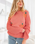 Kirahira Embroidered Thanksgiving Holiday Sweater