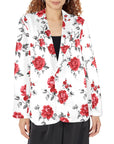 Baha Ranch Mexican Red Rose Floral Blazer