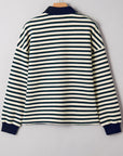 Louisa Contrast Collar Zip Long Sleeve Top