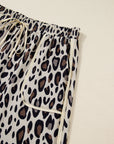 Plus Size Leopard Reverse Seam Patch Pocket Pants