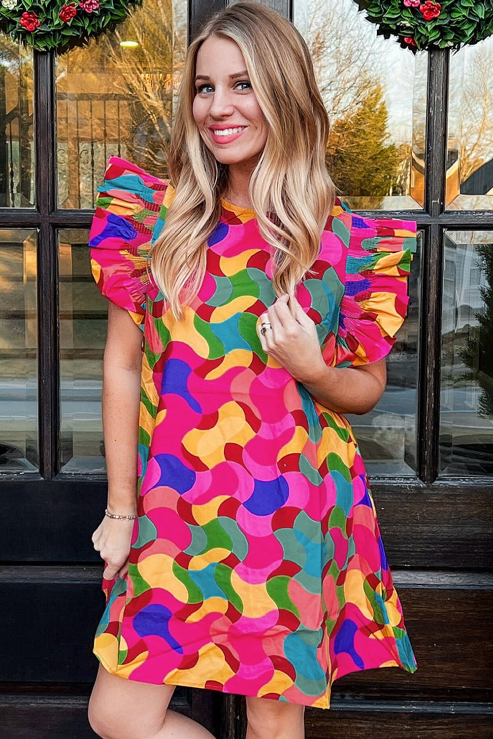 Amaia Ruffle Sleeve Shift Dress