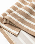 Stripe Tie V-Neck Sleeveless Midi Dress