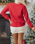 Ellayara Patched Dropped Shoulder Sweatshirt