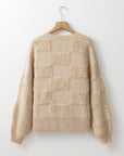 Emily Checkered Sherpa Loose Sweater