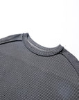 Solid Corded Knit Long Sleeve Top