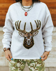 Deer Hunting Sequin Patch Sweatshirt