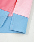 Floral Colorblock Patchwork Chest Pocket Long Sleeve Top